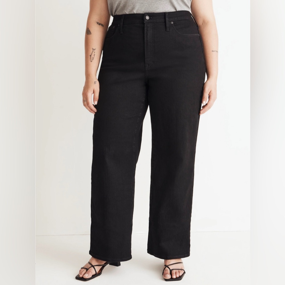Madewell The Curvy Perfect Vintage Wide-Leg Jeans Women's 26W Black NWT Classic